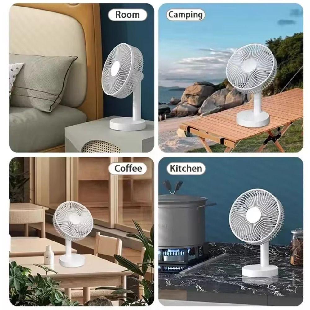 Strong Wind USB Desk Fan 4 Speed Adjustable Portable Rechargeable Fan  Home Office