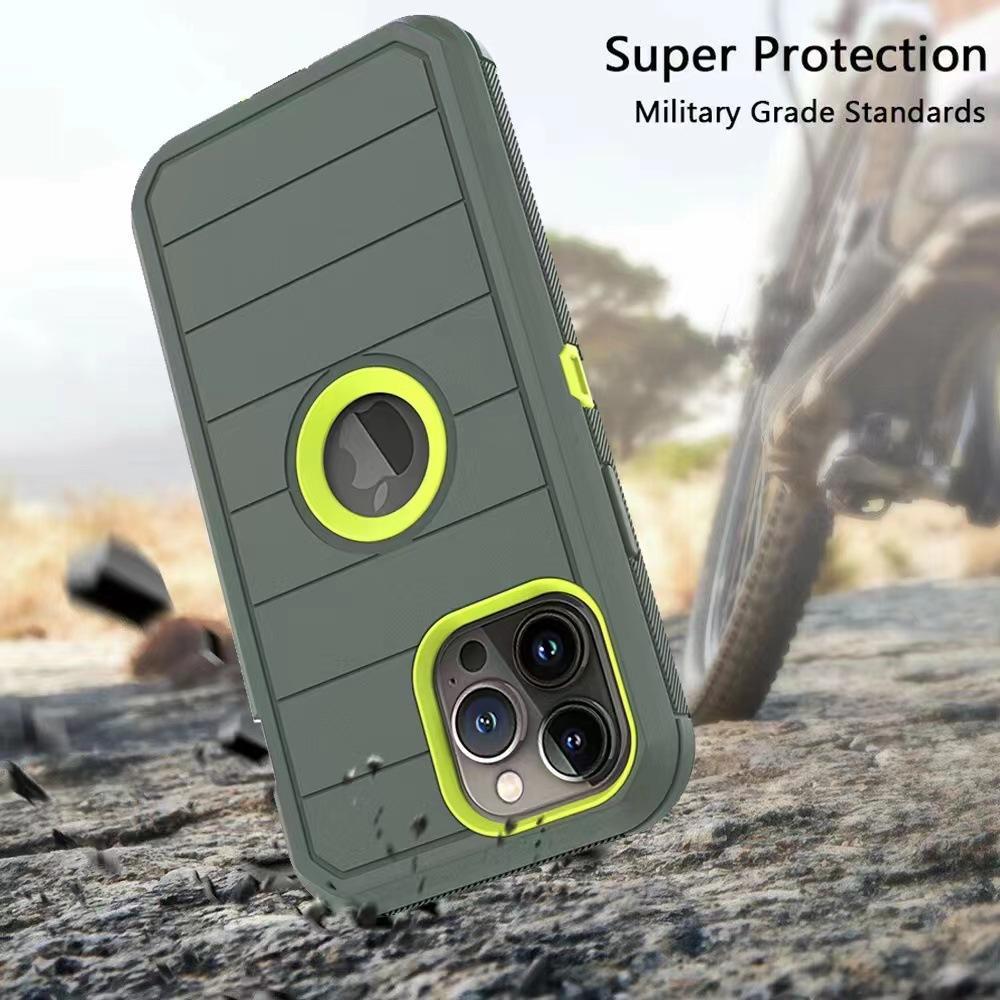 2 Layers of Sturdy Shockproof Rugged Case for iPhone 17 16 15 14 13 X XR XS Pro Max Heavy Duty Cover