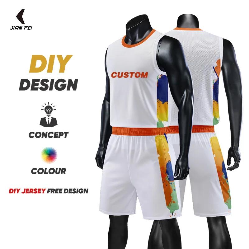 Basketball Jersey Sets Mesh Breathable Sport Training Quick Dry Basketball Uniform Shirts For Men VL869 S