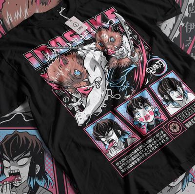 Inosuke T-Shirt Demon Slayer Kimetsu No Yaiba Anime Manga Gift Shirt All Size