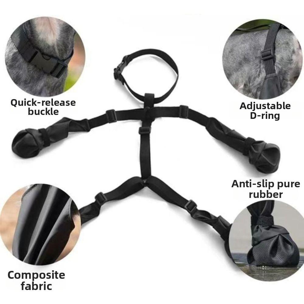 Breathable Dog Suspender Boots Waterproof Pets Paws Protector Anti-Slip Dog Shoes Rain Day