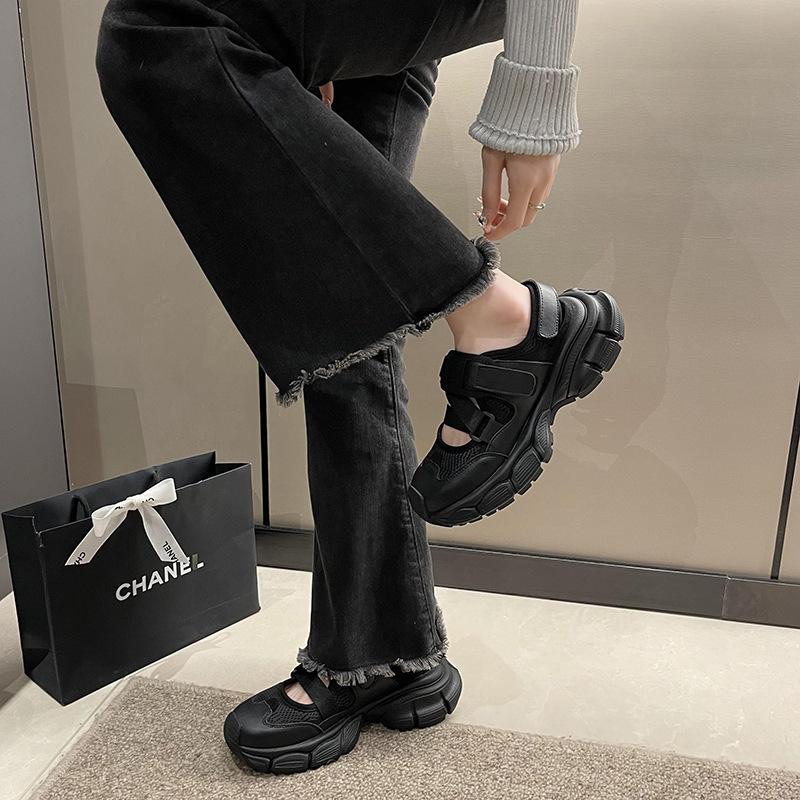 Fashion Women Summer Thick Bottom Casual Sandals Girls Student Outdoor Vintage Non-Slip Slides Jogging Sneaker Fashion Tennis Mesh Shoes