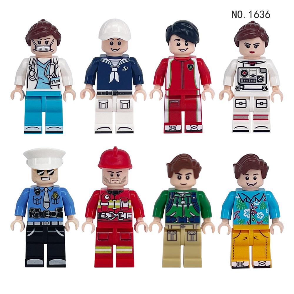 Compatible City Occupation Building Block Figurine Teacher Student Boy Girl Building Block Figurine Toy