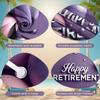 Happy Retirement Banner Silver Ribbons Retirement Celebration Background Retirement Festive Backdrop Pink Balloons For Family