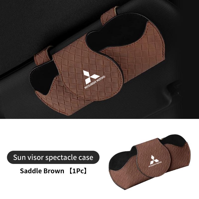 Universal Car Sunglasses Storage Box Sun Visor Glasses Case For Mitsubishi Outlander Lancer Eclipse Mirage Xpander Attrage