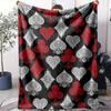 Playing Card Patterns Throw Soft Flannel Throw Blanket Lightweight Cooling Summer Ac Nap Blanket For Sofa Bed Couch Travel