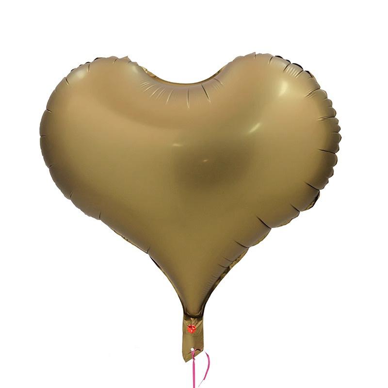 

22 Inch Peach Heart Nylon Matte Valentine S Day Wedding Birthday Party Aluminum Film Balloon Heart-Shaped Love Floating Air Ball 22 inch graceful love chocolate color