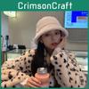 Shearling Lamb Soft Bucket Hat Cozy And Fashionable Winter Headwear For Women