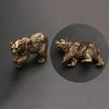 Brown Bear Statue Ornament Solid Brass Polar Animal Figurine Miniatures Tea Table Pet Desk Decors Accessories Crafts