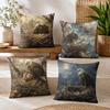 Vintage Bald Eagle Nest Cushion Cover Durable Hypoallergenic Organic Linen Pillow Cover Short Size Washable SkinFriendly
