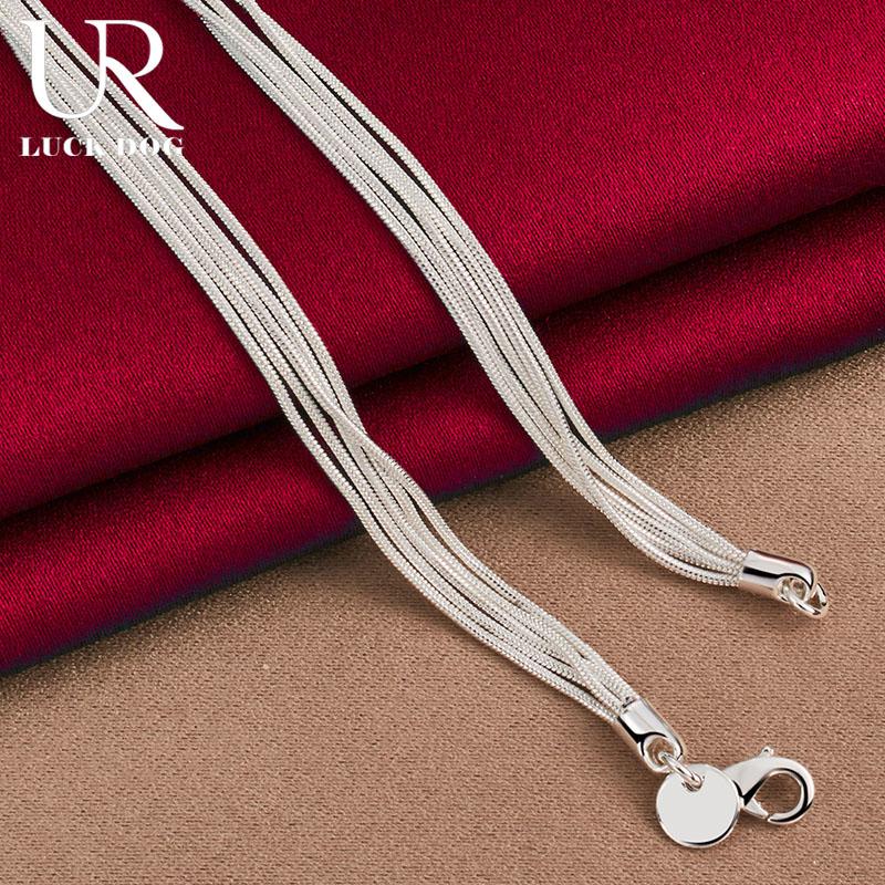 Collier étoile de mer en argent sterling 925 avec cinq chaînes serpent, bijou de mariage tendance