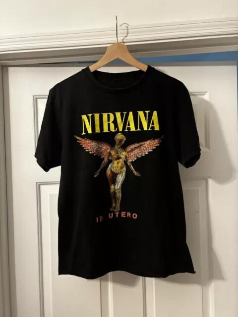 Vintage Y2K Nirvana In Utero Kurt Cobain Band Graphic T-shirt Black S