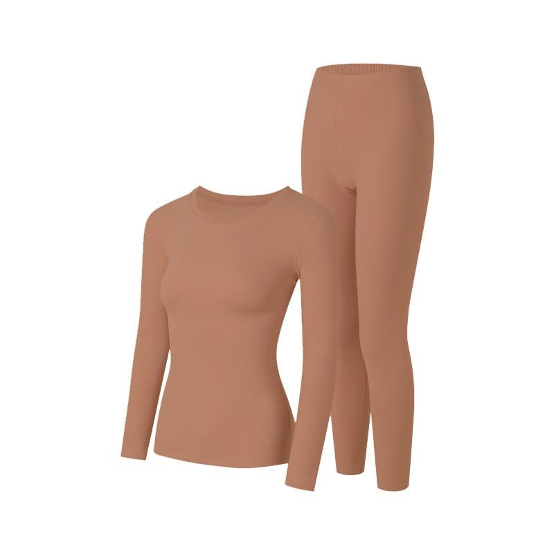 Mens Womens Cotton Thermal Underwear Set Fleece Lined Warm Base Layer Top Bottom Winter