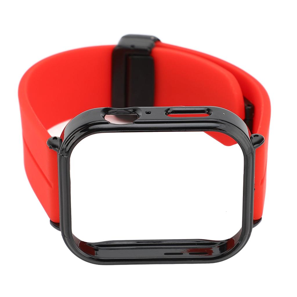 Silicone Magnetic Watch Band with Black Bumper Case for Watch Fit 3 Quick Release Folding Magnetic Buckle Watch Strap