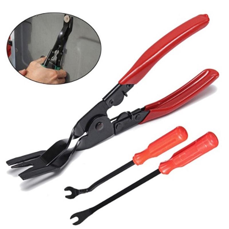 3 Pcs Car Door Panel Clips Pliers Trim Removal Fastener Puller Repair Tool Combo