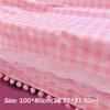 Cute Kawaii Girls Hot Pink Tablecloth Rectangular Cotton Plaid Desk Cloth Wallpaper Mat Dormitory Computer