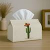 2D Flat, 1pc Easy Cactus Design Tissue Box, Multi-Functional Napkin Holder for Home, Parties, Car Decor, Fun Desert Symbols - Living Room, Bedside Tab