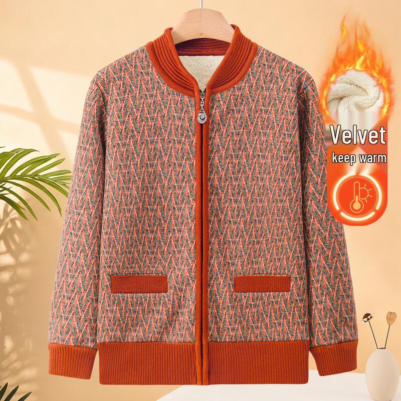 Women s Winter Plus Velvet Knitted Cardigan Sweater 3XL