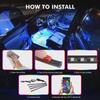 Car Interior Light Ambient Light with USB/Cigarette Decorative Lamps RGB Car Footwell Light with Remote/Voice Control