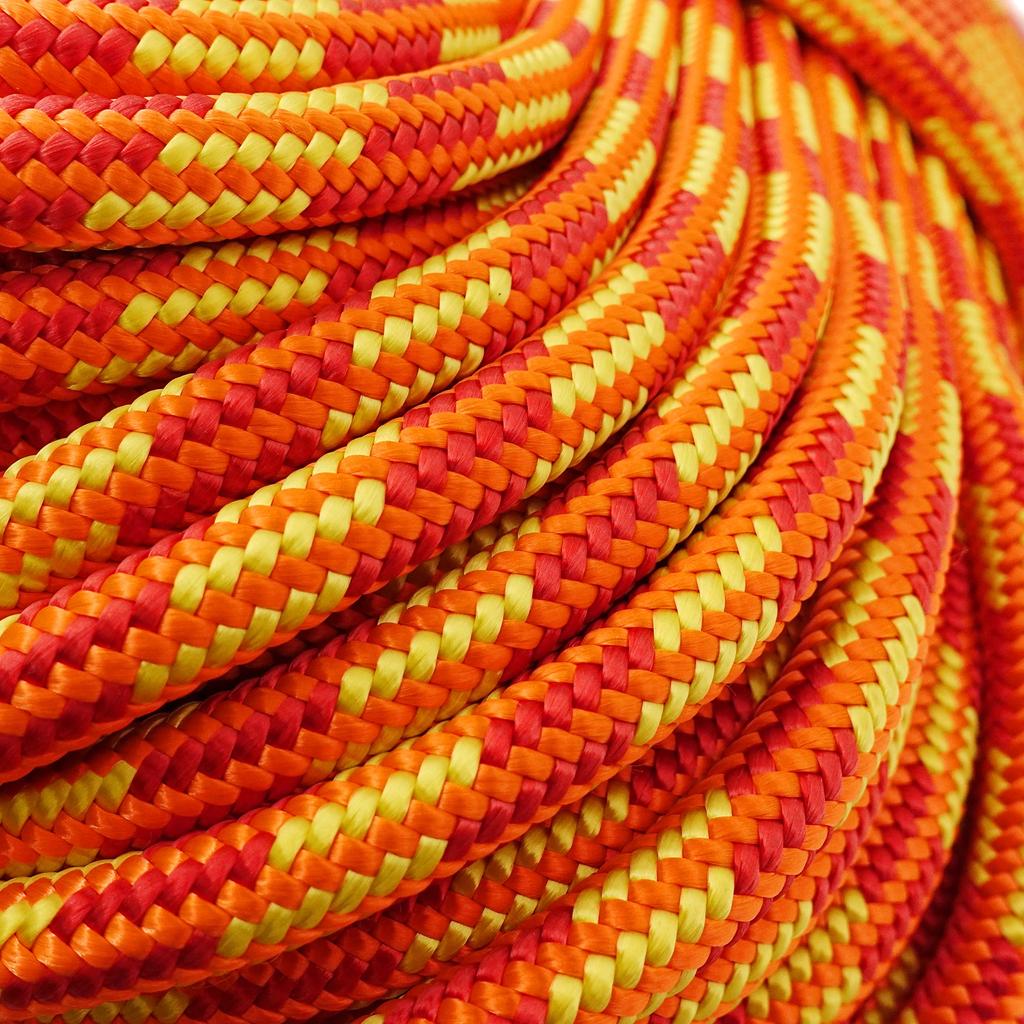 GM CLIMBING 30kN Double Braid Double Braid Structure Rigging Rope Polyester Sheath and Nylon Core Braid 30M Cut Size Orange 11.5mm