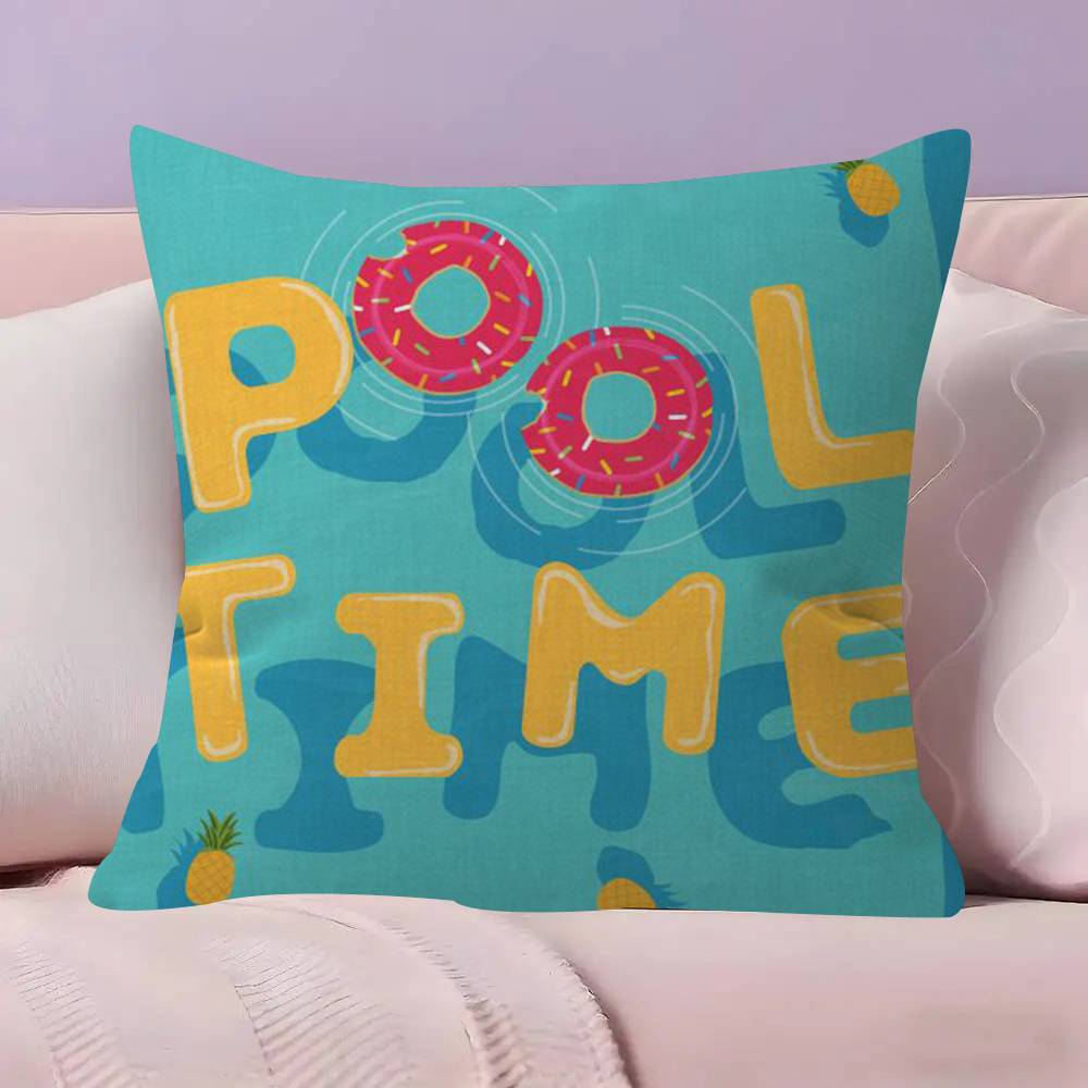 Summer Pool Party   Cushion Cover Pillowcase Upholstery Sofa Throw Pillow Home Decor Pillowcas