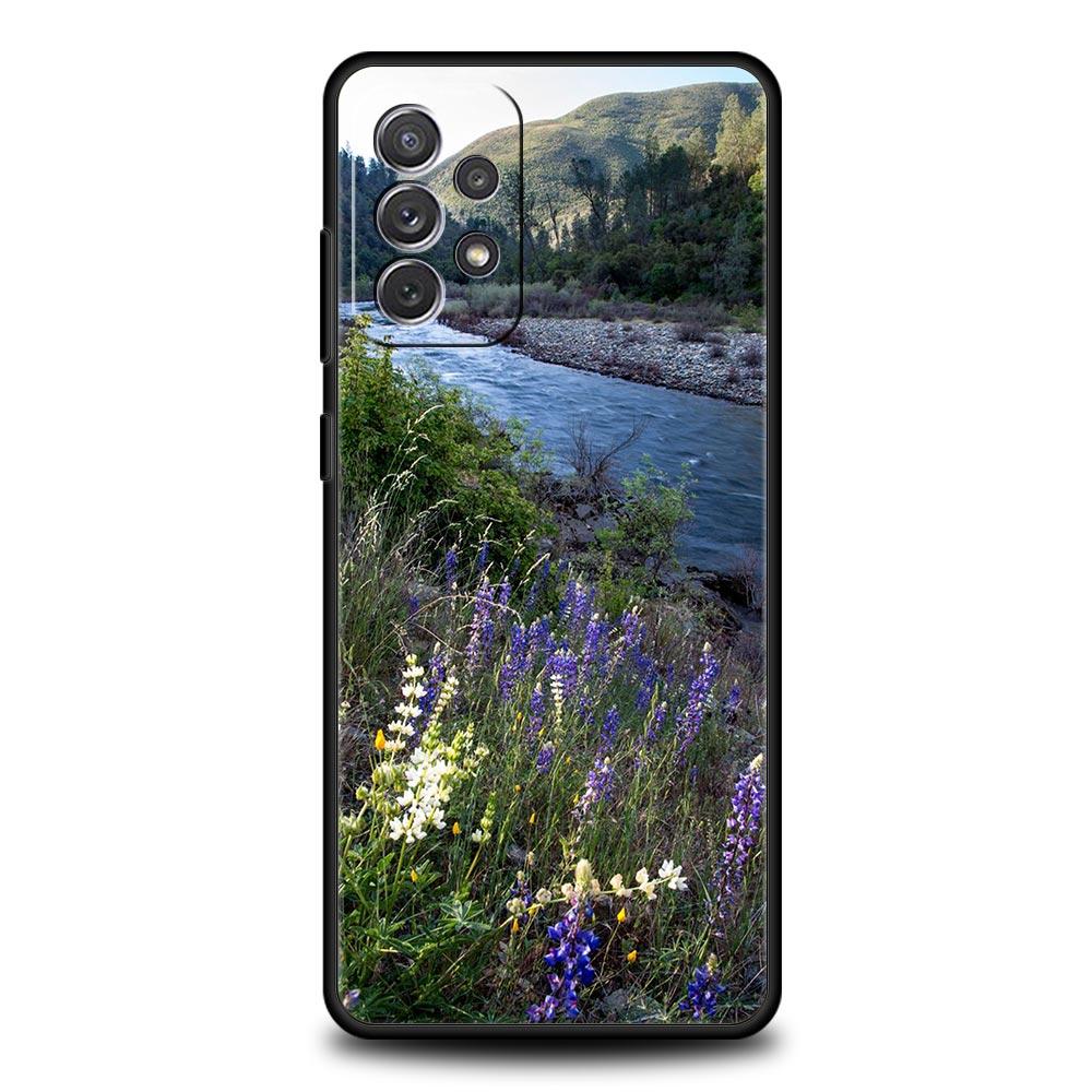 Wodospad natura Drzewa statek Etui na telefon dla Samsung Galaxy A13 A51 A71 A21S A12 A11 A31 A41 A23 A53 A73 A52 A32 5G A03S A01 Pokrowiec