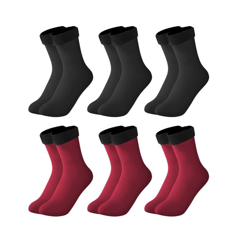 6/8/10Pairs/Lot Solid Color Winter Warm Men Women Socks Thicken Thermal Socks Soft Plus Velvet Socks Casual Home Floor Snow Sock
