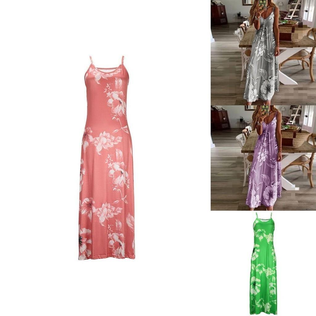 Women's Oversized Floral Printed Sleeveless Maxi Dress For Summer Holidays