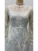 2025 Spring European & American Women's Embroidered White Tassel Lace Evening Dress