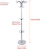 White 67" Metal Coat Racks with 16 Hooks, Hat Jacket Stand Tree Holder Hanger with Stable Marble Base, Metal Organizer Coat Rack