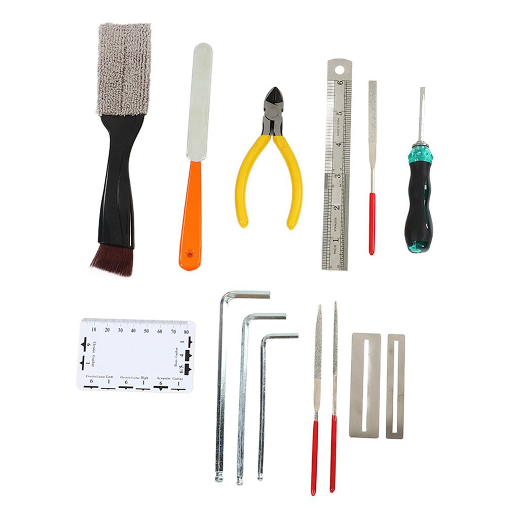 Guitar Repair Set Fret Grinding File Cleaning Brush Protection Gasket Maintenance Tools