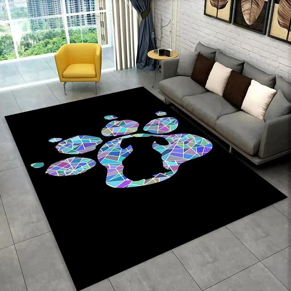 Pets Footprint Sole Series 3D Area Rug Large, Kids Non-slip Floor Mat Carpet Rug for Living Room Bedroom Sofa Doormat Decoration