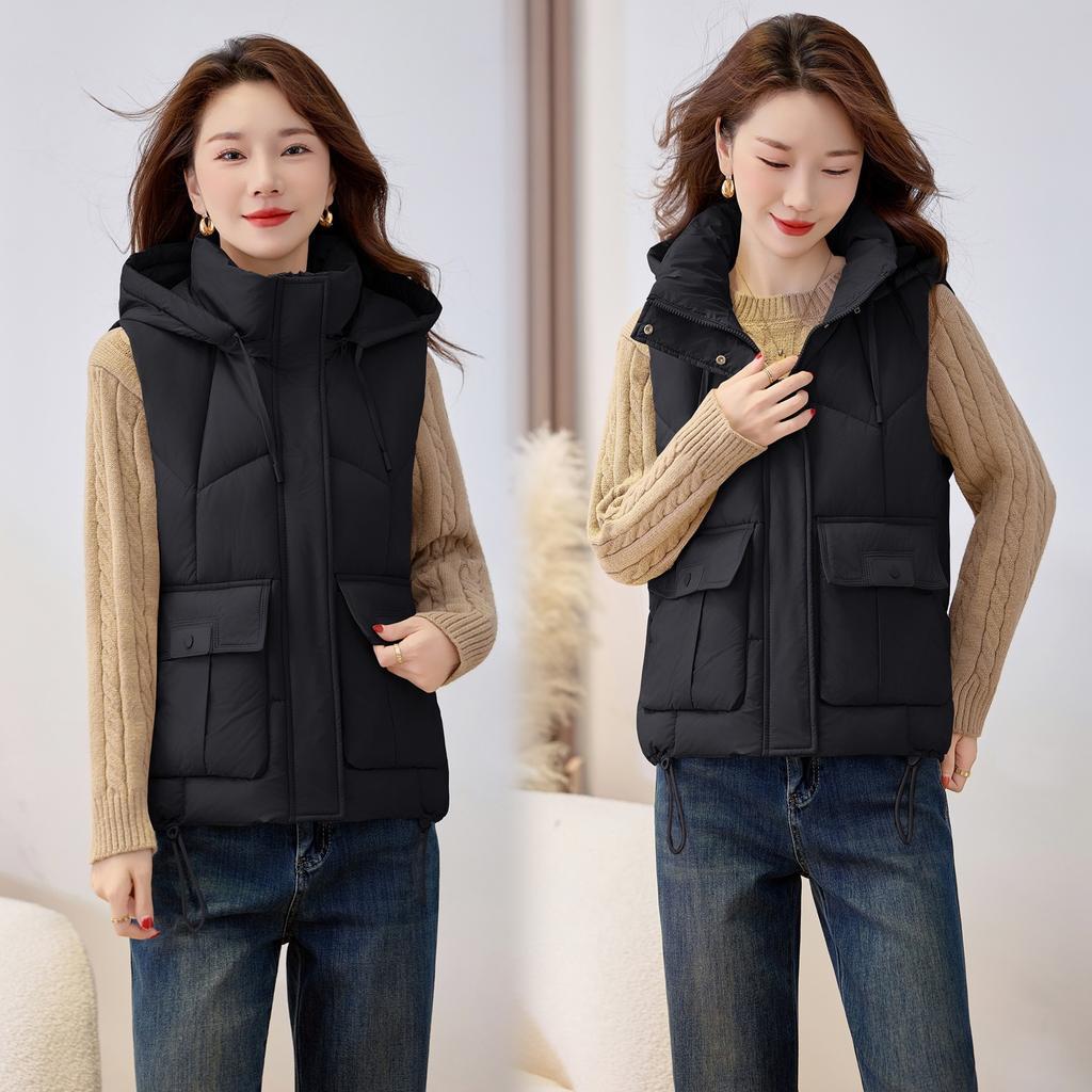 Cotton Vest Women's Autumn and Winter New Korean Version Loose Versatile Short Wear Vest Down Cotton Vest Vest Vest Batch