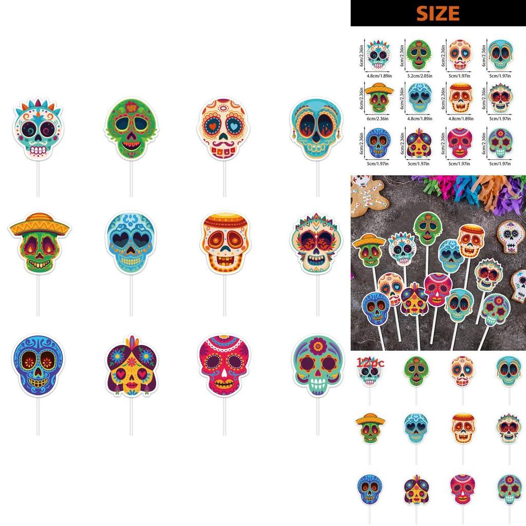 Skull Theme Cake Party Decor Paper Insert For Halloween And Party Venue
