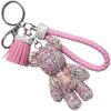VICHE CATT Bear Fur Bag Charm, Cute and Sparkly, Strap, Key Ring, Keychain Accessory (Pink)