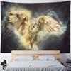 Owl tapestry printed wall hanging psychedelic bohemian hippie witchcraft home background fabric Kawaii art decoration