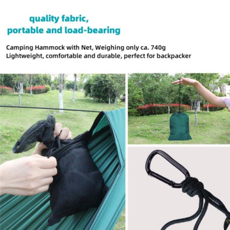 Good-Automatic Quick-Open Elastic Mosquito Net Hammock Outdoor Camping Anti-Mosquito Mesh Hammock