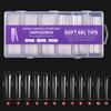240pcs Transparent Acrylic False Nail Tips Set, 12 Sizes French Manicure Artificial Nails, For DIY Home Nail Salon Press-On Nails, Nail Art Supplies