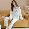 New long-sleeved trousers pure cotton couple pajamas can be worn outside cartoon loose casual men and women pajamas set cotton