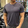 Mens Grey Quick-Dry Short Sleeve Workout T-Shirt