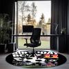 Soccer Printed Round Rug Carpet Chair Rug Area Rug Entryway Doormats,for Office Chair Living Room Bedroom Kitchen Room.