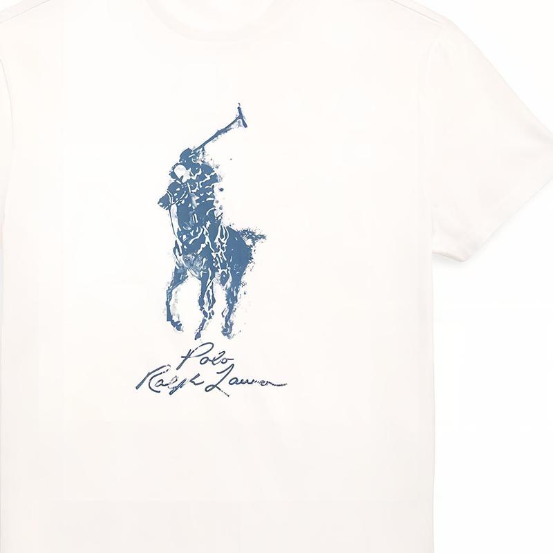 Polo Ralph Lauren Ss24 Logo Print Crew Neck Short Sleeve T-Shirt Men Tops Nivis-Island-Off-White MNPOTSH1N822290-100