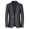 MONTAGUT Men's Silk Blend Brushed Plaid Suit Jacket