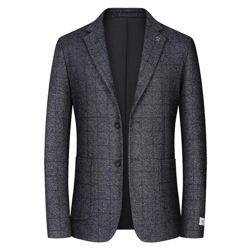 MONTAGUT Men's Silk Blend Brushed Plaid Suit Jacket
