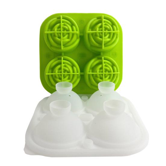 Rose Flower Silicone Ice Cube Tray 9-Cavity Square Mold for Chocolate Candy Flexible Non-Stick