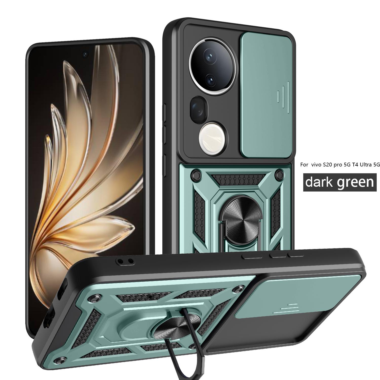 

For Vivo T4 Ultra Case Vivo S20 Pro Cover Vivo T4 Ultra Magnetic Ring Holder Armor Phone Case Slide Camera Protect Back Cover vivo T4 Ultra