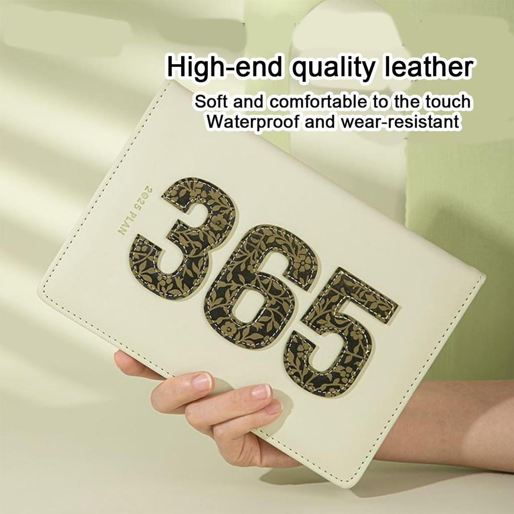 Program de afaceri din piele A5 de calitate superioară 2025, planificator zilnic pentru studenți, carnet de înregistrare de 365 de zile, blocnotes, note, 112 coli 224 pagini