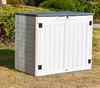 Outdoor Wooden Style Trash Can Rubbish Bin Storage Shed with Lid