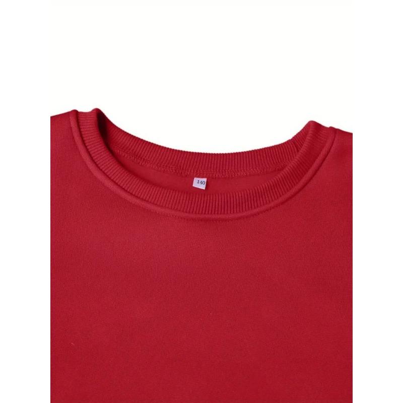 Valentine's Day Heart Bear Cute Print Theme, the Perfect Gift for Kids, Unisex Round Neck Long Sleeve Sweatshirt, Autumn/Winter Daily
