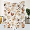 Vintage Animal Theme Digital Print Soft Comfort Throw Blanket - Polyester Knit Fabric, All-Season Multipurpose Cozy Cover with